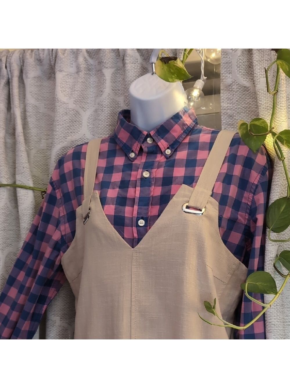Bubble Gum Pink & Blue Checked Shirt From American Eagle - Picture 3 of 6